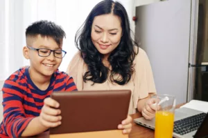 Online Super Tutors - Mother-Home-schooling-Son-For-A-levels